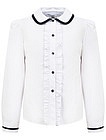 Блуза с контрастной окантовкой - 1034509183123