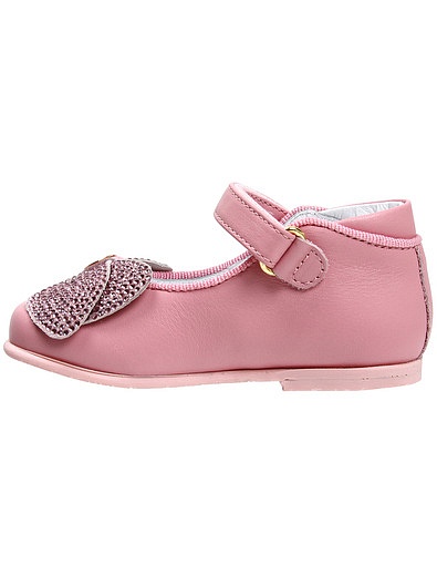 Розовые туфли с бантиками из страз Miss Blumarine - 2012609870043 - Фото 3