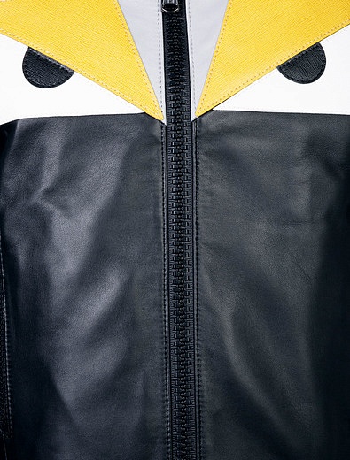 Кожаная куртка с фирменным глазастым принтом Fendi - 1071118680070 - Фото 2