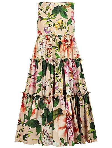 Длинное платье с принтом цветы Dolce & Gabbana - 1054509078083 - Фото 1