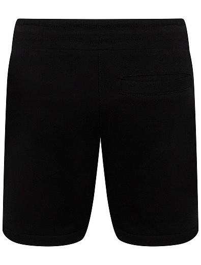 Хлопковые черные шорты с лампасами KARL LAGERFELD - 1414519174586 - Фото 4
