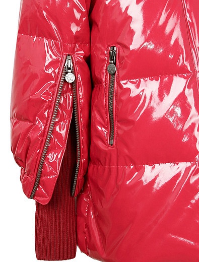 Красная лаковая куртка с трикотажными манжетами NAUMI - 1071309980088 - Фото 5