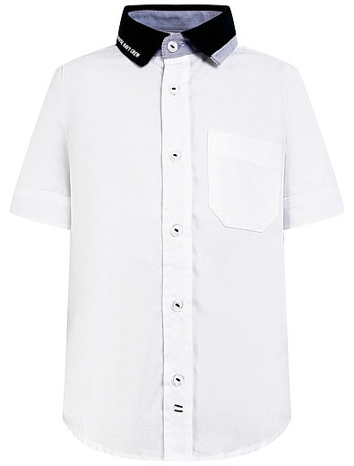 Рубашка с коротким рукавом и контрастным воротником Lapin House - 1014519170986 - Фото 1