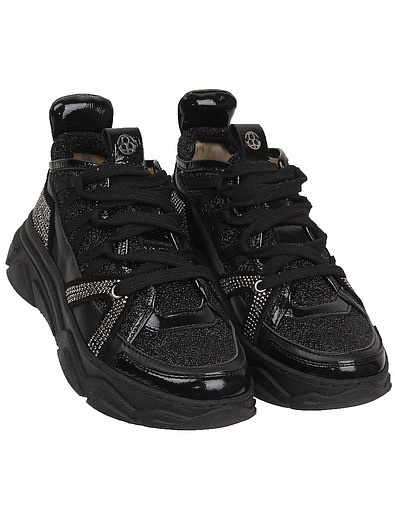 Черные кроссовки с текстильными вставками Florens - 2104509080445 - Фото 1