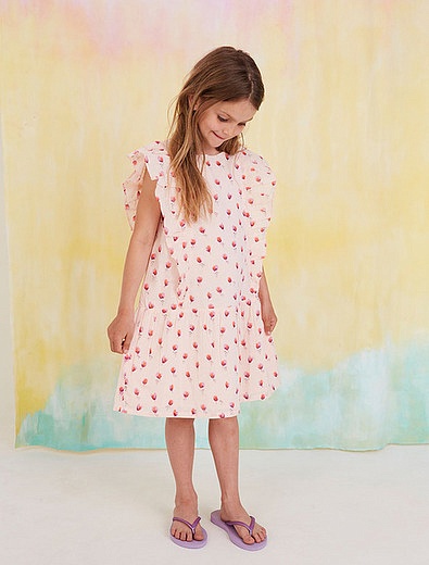 Розовое хлопковое платье с цветочным принтом Soft Gallery - 1052609971815 - Фото 2