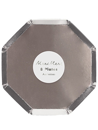Набор серебряных одноразовых тарелок 8 шт. Meri Meri - 2294520080545 - Фото 2