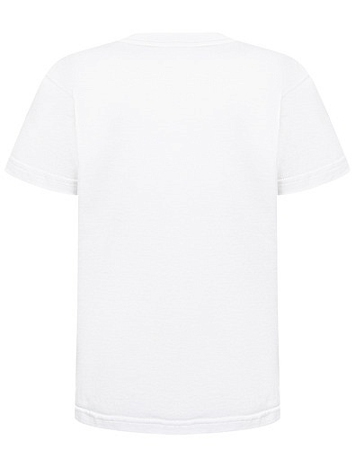 Белая футболка с вышитым логотипом Dolce & Gabbana - 1134519180706 - Фото 2