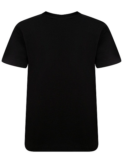Черная футболка с контрастным принтом Thunderbolt NEIL BARRETT KIDS - 1134519171995 - Фото 2