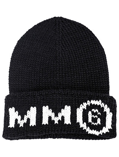 Черная шапка с логотипом MM6 Maison Margiela - 1354528180195 - Фото 1