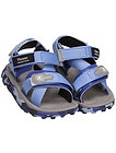 Синие сандалии из комбинированных материалов - 2074519370877