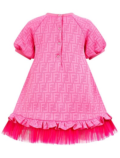 Пышное розовое платье с принтом FF Fendi - 1054509176000 - Фото 2