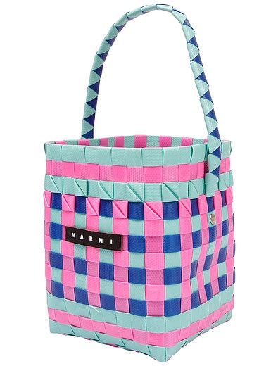 разноцветная пляжная сумка с логотипом Marni - 4134508270040 - Фото 3