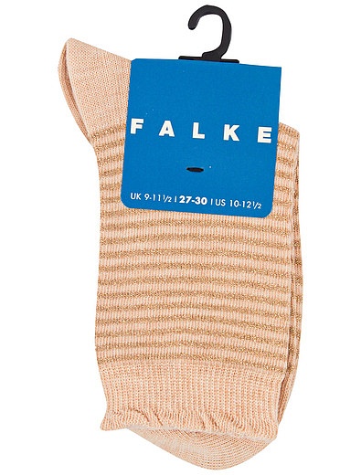 Бежевые носки в золотую полоску FALKE - 1534509180738 - Фото 1