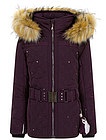 Фиолетовая куртка с поясом на талии - 1074509182108