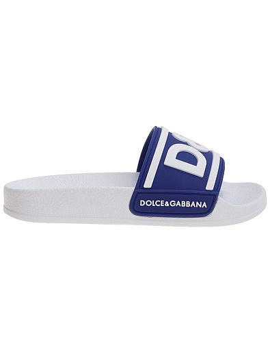 Бело-синие шлепанцы пляжные Dolce & Gabbana - 2284529370167 - Фото 2