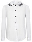 Блуза с вышивкой на отложном воротнике - 1034509382014