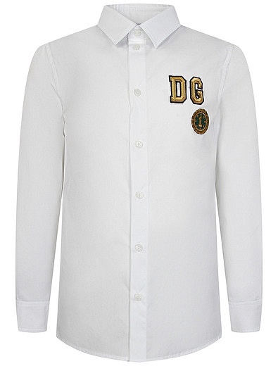 Рубашка из хлопка с нашивкой Dolce & Gabbana - 1014519081671 - Фото 1