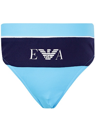 Сине-голубые плавки с принтом логотипа EMPORIO ARMANI - 0871519970050 - Фото 1