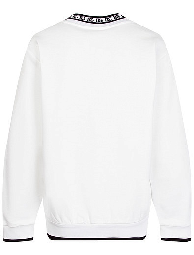 Белый свитшот с логотипом Dolce & Gabbana - 0084519370304 - Фото 3
