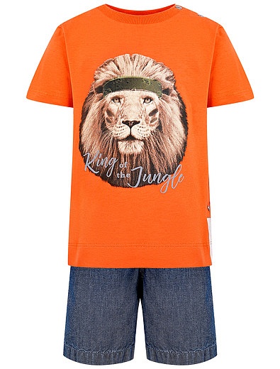 Комплект из футболки с принтом лев и шорт Lapin House - 3024519171089 - Фото 1