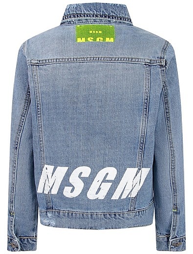 Джинсовая куртка с логотипом на спине MSGM - 1074529170093 - Фото 3