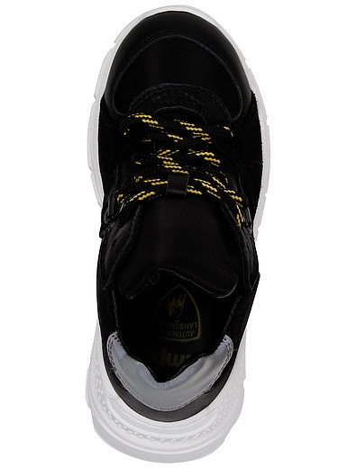 Черные кроссовки из натуральной кожи с текстильными вставками Automobili Lamborghini - 2101119980134 - Фото 5