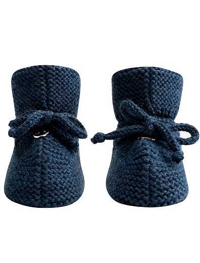 Синие пинетки-носочки из шерсти мериноса MIACOMPANY - 1534510070059 - Фото 1