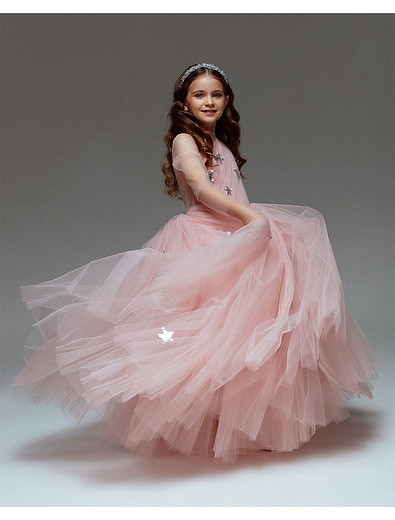 Нежно-розовое платье в пол SASHA KIM - 1054609188163 - Фото 3
