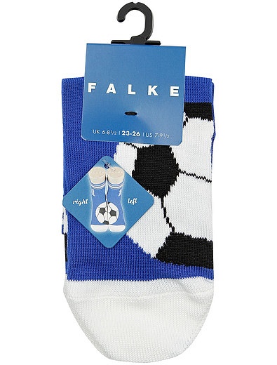 Синие носки с футбольным мячом FALKE - 1531419880338 - Фото 1