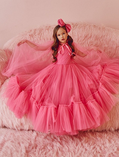 Розовое Платье с накидкой SASHA KIM - 1054709270904 - Фото 8