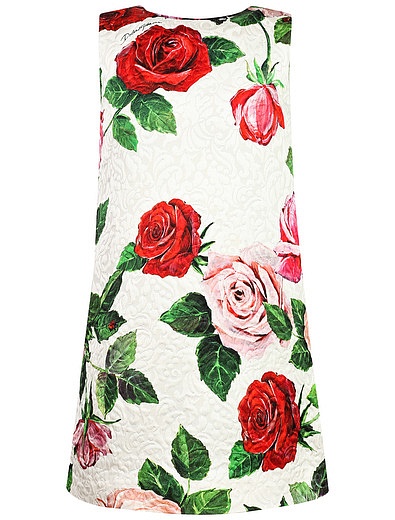 Платье с принтом розы Dolce & Gabbana - 1051209971348 - Фото 1