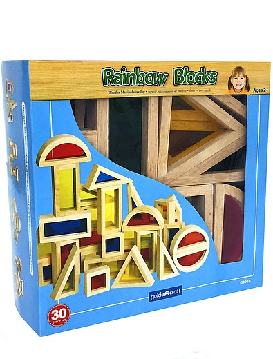 Сортер Rainbow Blocks  - Радужные блоки набор 30 дет. Guide craft - 7132529781146 - Фото 2