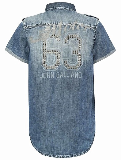Джинсовая рубашка с принтом John Galliano - 1011419870022 - Фото 2