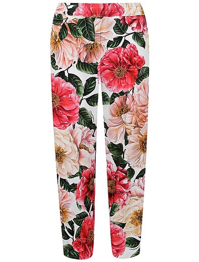 Прямые брюки с цветочным принтом Dolce & Gabbana - 1084509170135 - Фото 1