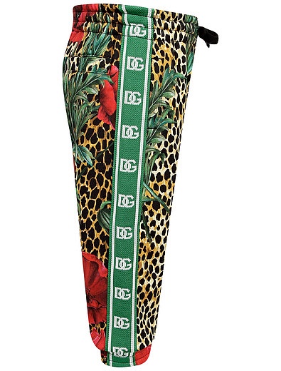 Спортивные брюки с леопардовым принтом Dolce & Gabbana - 4244509281959 - Фото 2