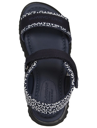 Кожаные сандалии с принтом логотипа Dolce & Gabbana - 2074519410108 - Фото 4