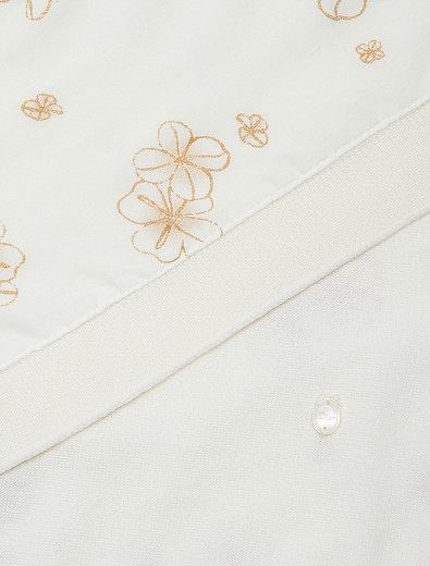 Кремово-белый плед с вышивкой золотыми нитями Dior - 0781208870038 - Фото 3