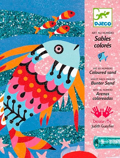 Набор цветного песка Радужные рыбки Djeco - 6914529270841 - Фото 1
