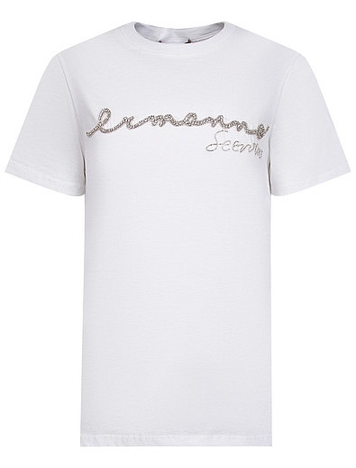 белая футболка из хлопка с логотипом Ermanno Scervino - 1134509081839 - Фото 1