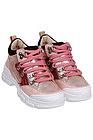 Розовые кроссовки с текстильными вставками - 2104509080537