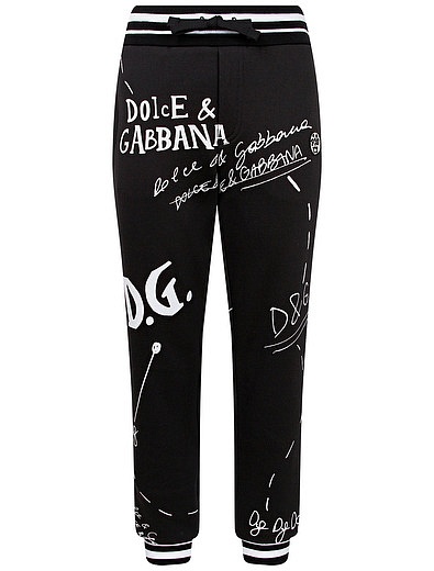 Брюки спортивные с принтом логотипа Dolce & Gabbana - 4244509082426 - Фото 1