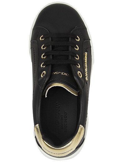 Кеды из натуральной кожи на шнурках Dolce & Gabbana - 2091119980206 - Фото 4