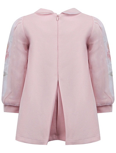 Розовое Платье с воздушными рукавами и имитацией вышивки Lapin House - 1054509184791 - Фото 3