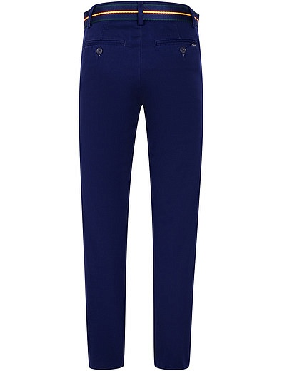 Синие брюки из эластичного хлопка с ремнем Ralph Lauren - 1081419880420 - Фото 3