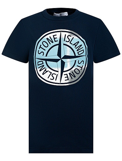 Хлопковая футболка с логотипом Stone Island - 1134519176556 - Фото 1