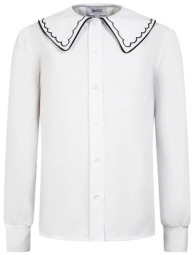 Блуза с контрастным узором на воротнике Aletta - 1034509281447 - Фото 1