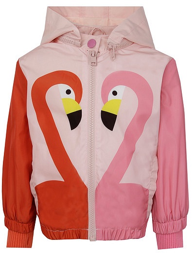 Куртка с принтом фламинго и съёмным капюшоном Stella McCartney - 1074509170372 - Фото 1