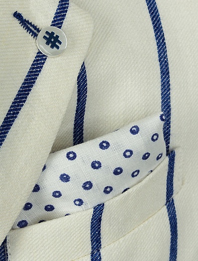 Синий костюм с белым пиджаком в полоску Colorichiari - 6052119970051 - Фото 4