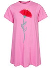 Платье-футболка с цветочной аппликацией - 1054509376943