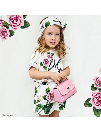 Повязка из поплина с принтом Тропические розы Dolce & Gabbana - 1421209070028 - Фото 4